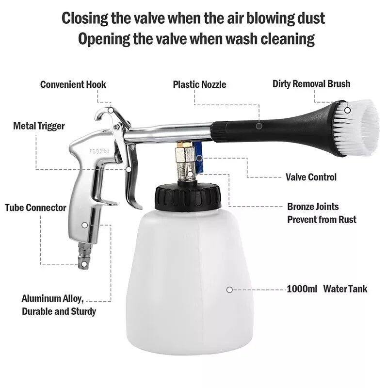 Car interior cleaning and blowing equipment