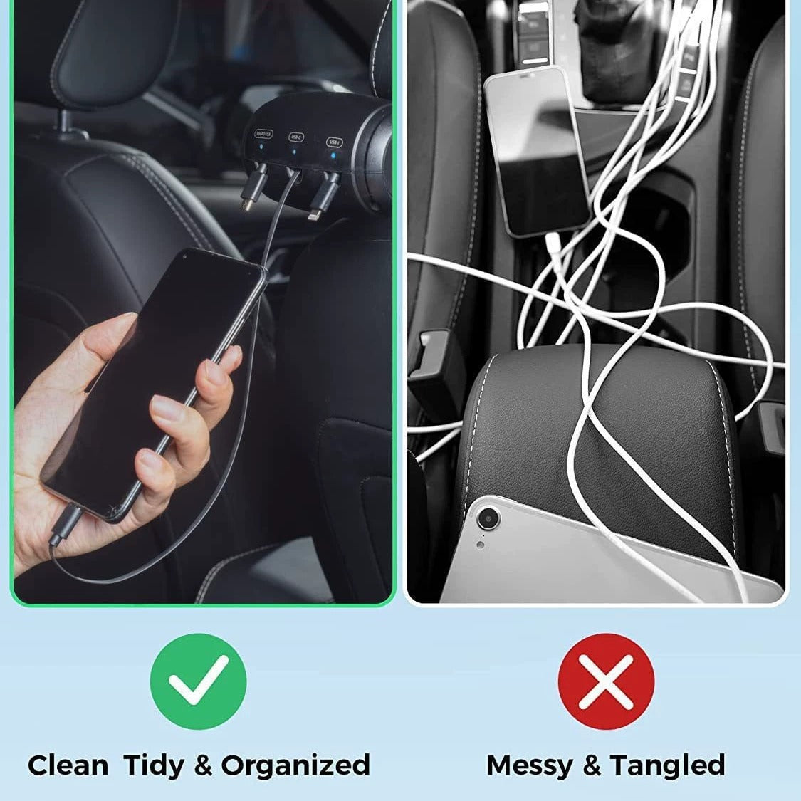 Retractable Triple Port Car Charger