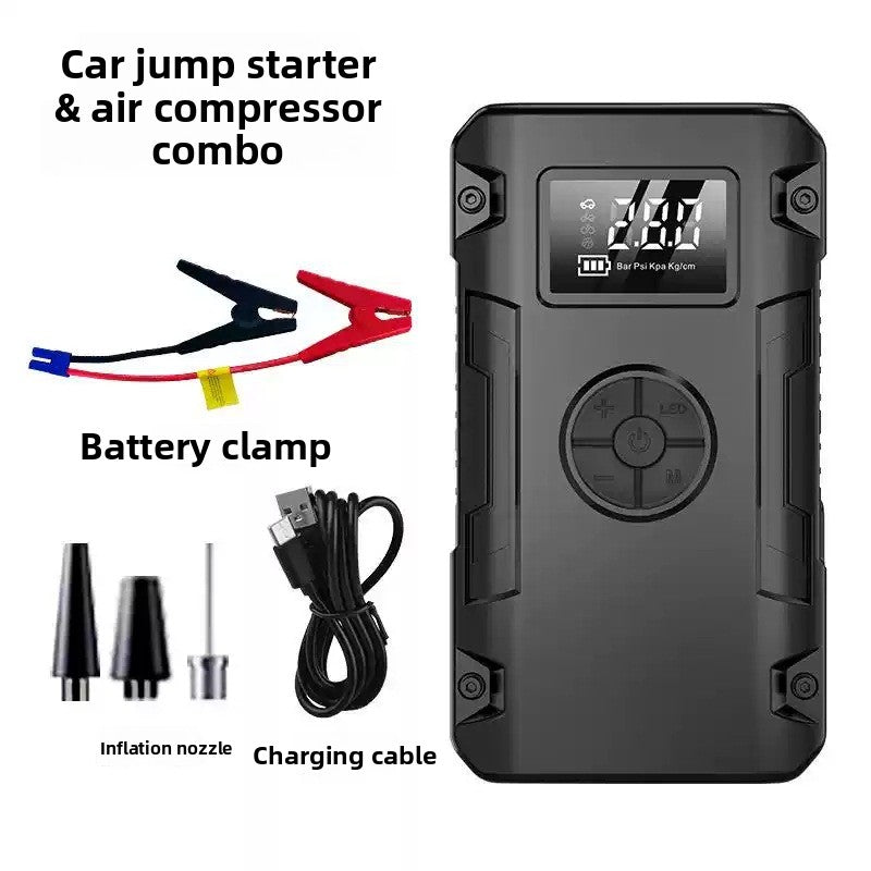 Car Emergency Jump Starter Wireless Air Pump Power Bank 3-in-1