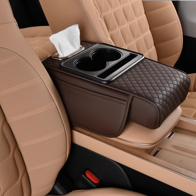 Multifunctional Car Armrest Organizer with Cup Holders