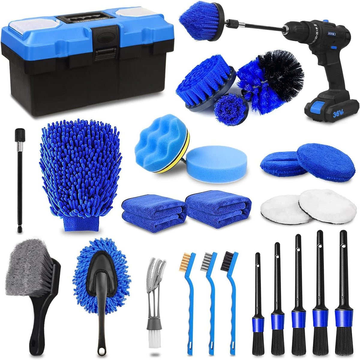 Electric Drill Cleaning Brush Set for Car and Household Surfaces