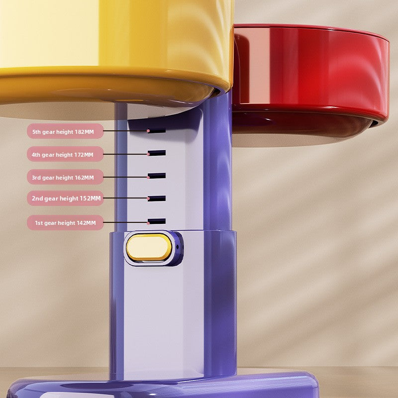 Adjustable Height Cat Food Bowl with Suction Base