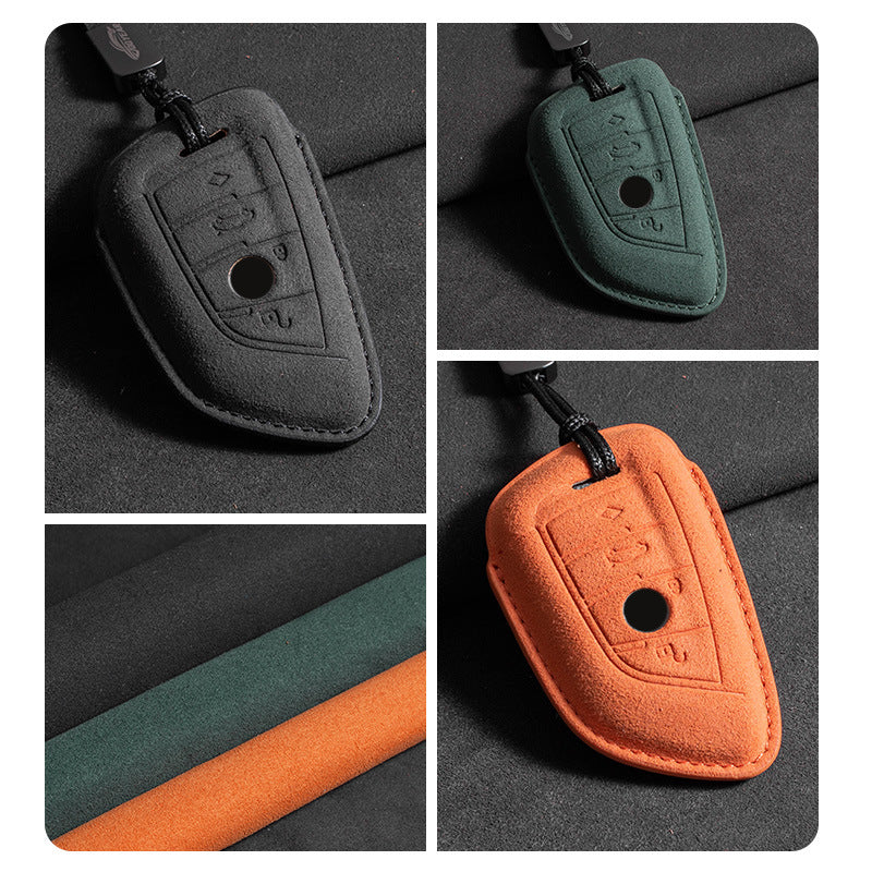 Suede Leather Car Key Cover