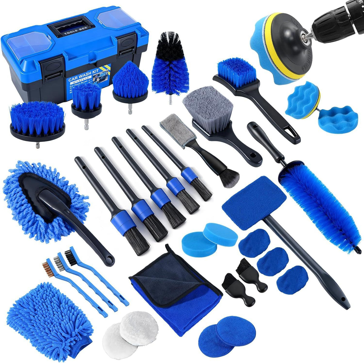 Electric Drill Cleaning Brush Set for Car and Household Surfaces