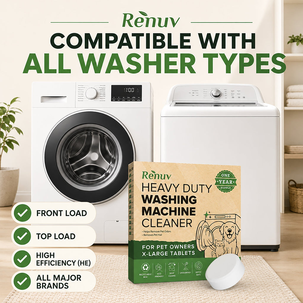 Washing Machine Cleaner for Pet Hair & Odor - 12 XL Tablets