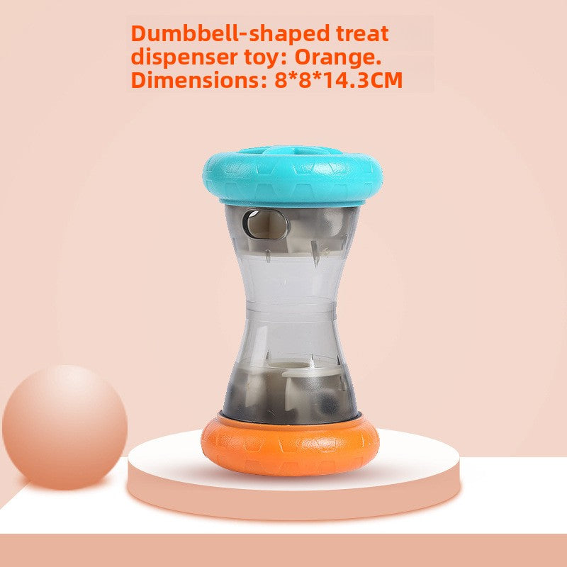 Interactive Pet Dumbbell Food Dispensing Toy