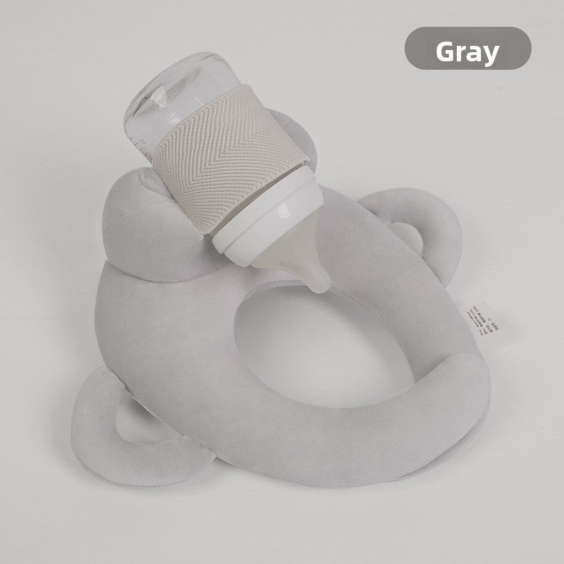 Portable anti-spitting-up baby bottle-feeding pillow for infants