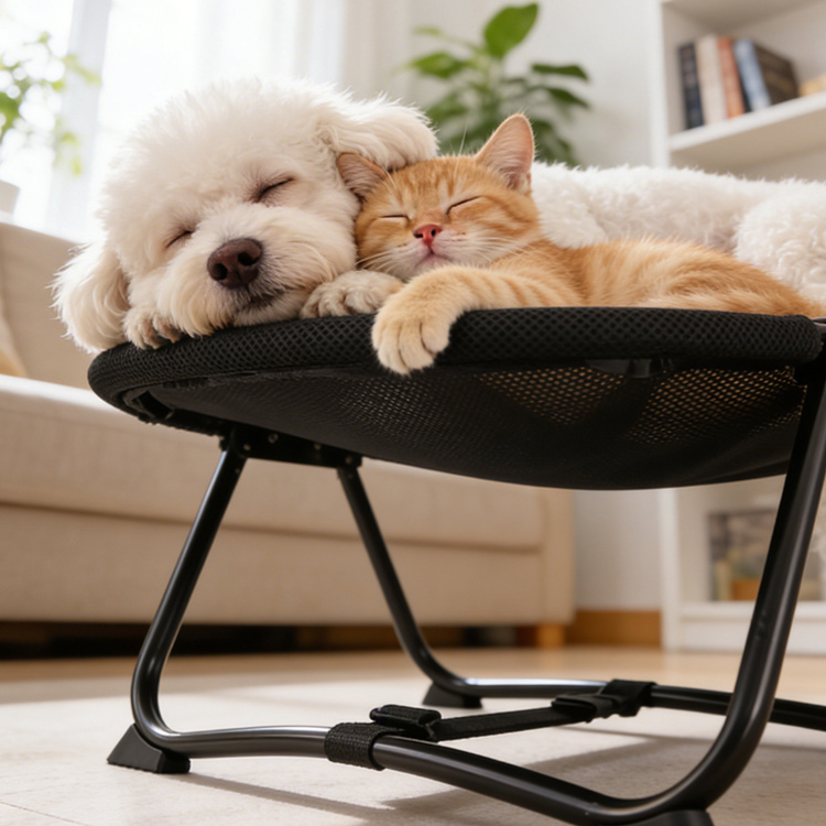 Off-the-Ground Breathable Folding Pet Bed for Small Dogs Cats