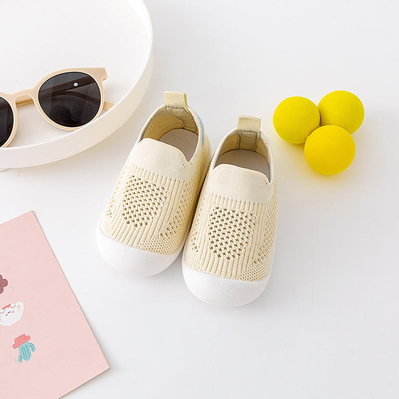 Solid-color baby walking shoes