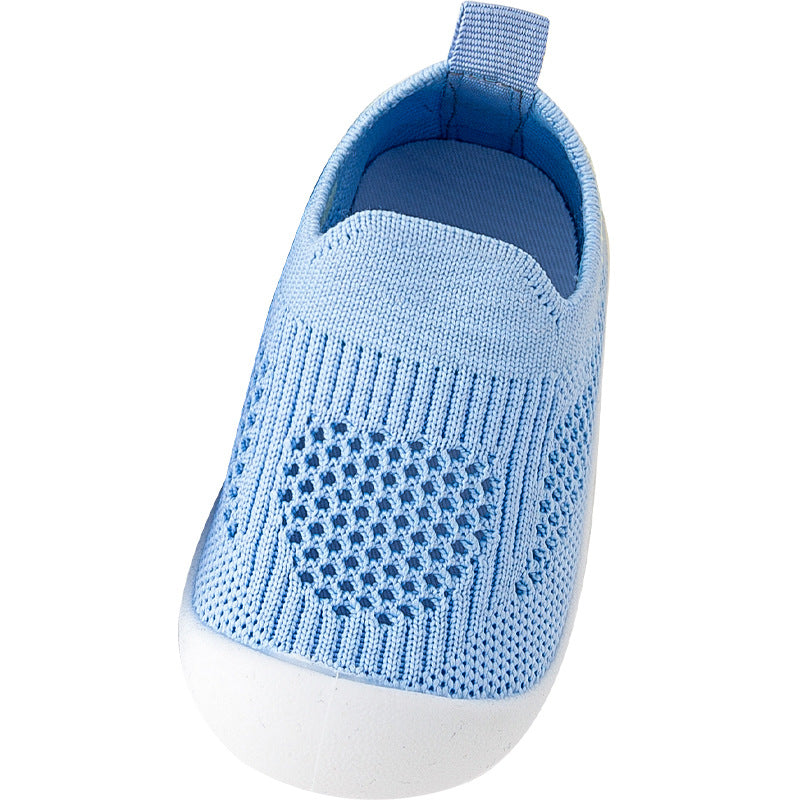 Solid-color baby walking shoes