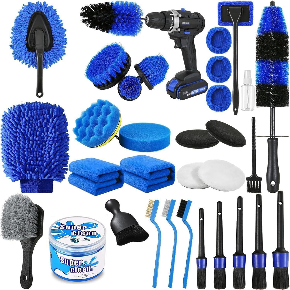 Electric Drill Cleaning Brush Set for Car and Household Surfaces