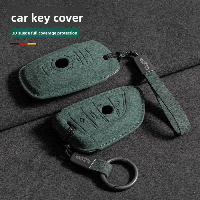 Suede Leather Car Key Cover