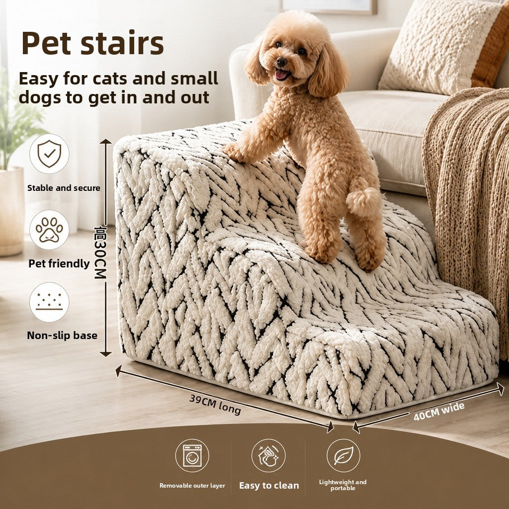 Pet Stairs for Small Dogs and Cats Non-slip Removable Washable Multi-layer Pet Ladder for Bed Sofa