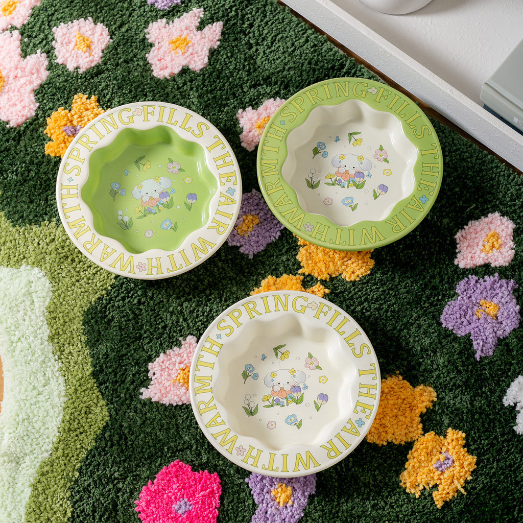 Ceramic Pet Food Bowl with Anti-Spill Design