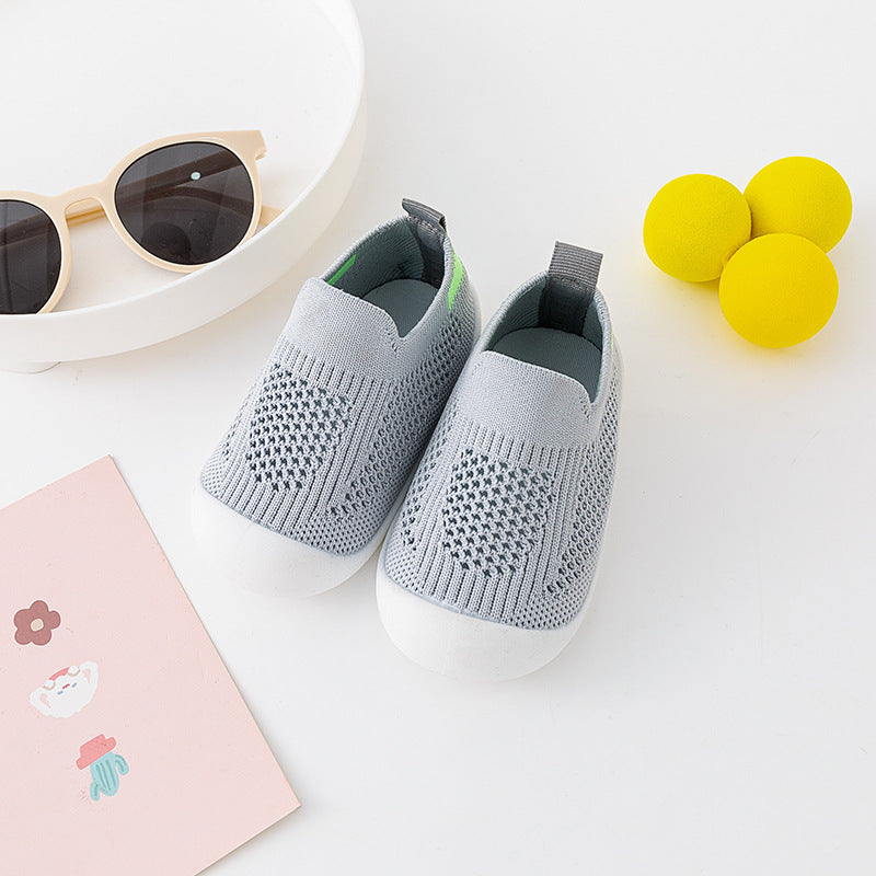 Solid-color baby walking shoes