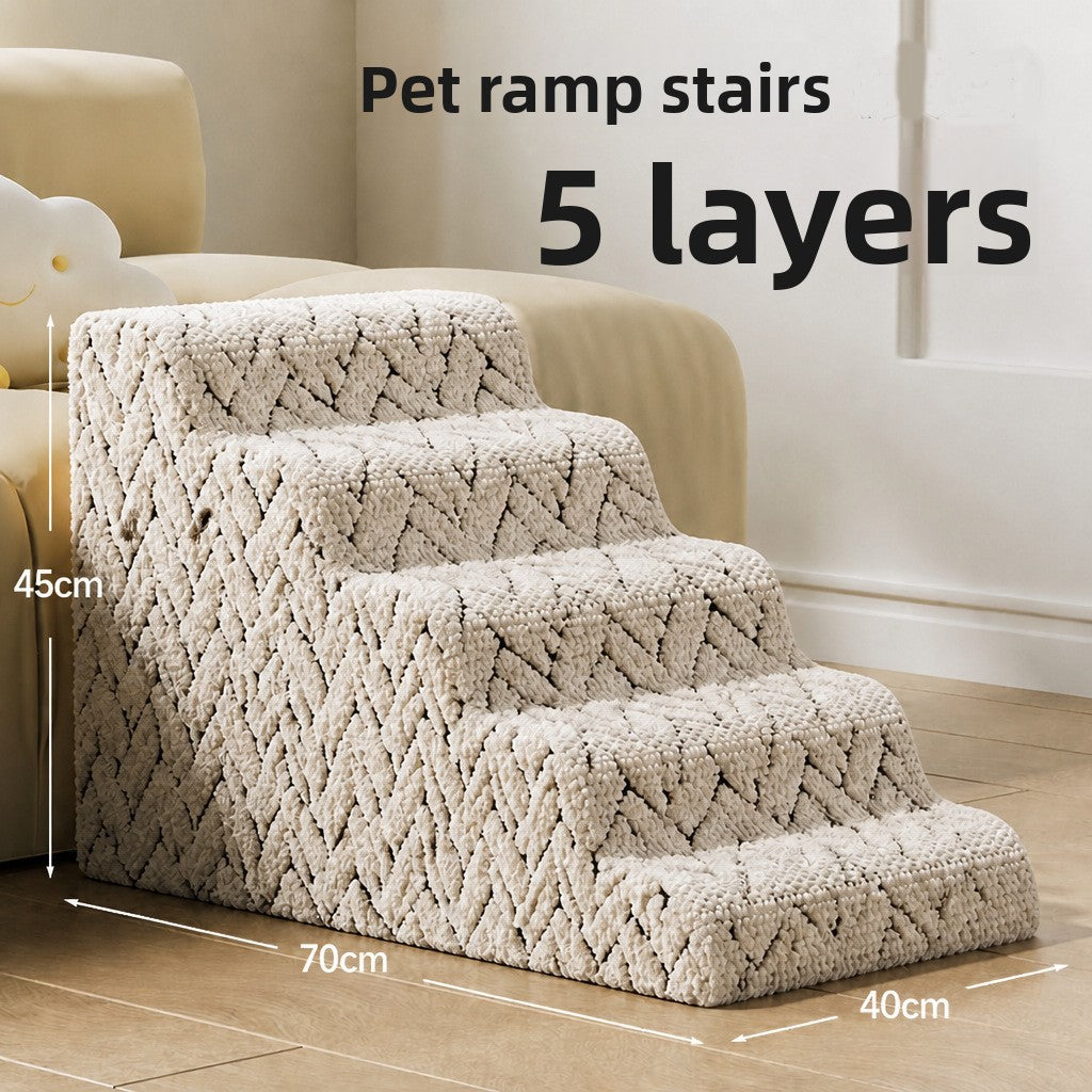 Pet Stairs for Small Dogs and Cats Non-slip Removable Washable Multi-layer Pet Ladder for Bed Sofa