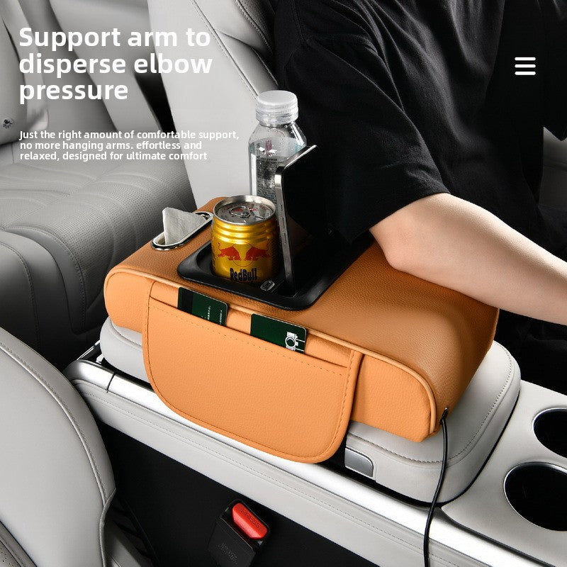 Multifunctional Car Armrest Storage Organizer with Charging