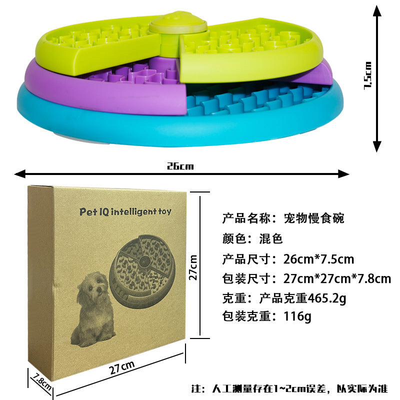Amazon Dog Daily Necessities Three-Layer Puzzle Pet Slow Feeder Bowl Anti-Tip Food Container Dog Bowl Dog Dish