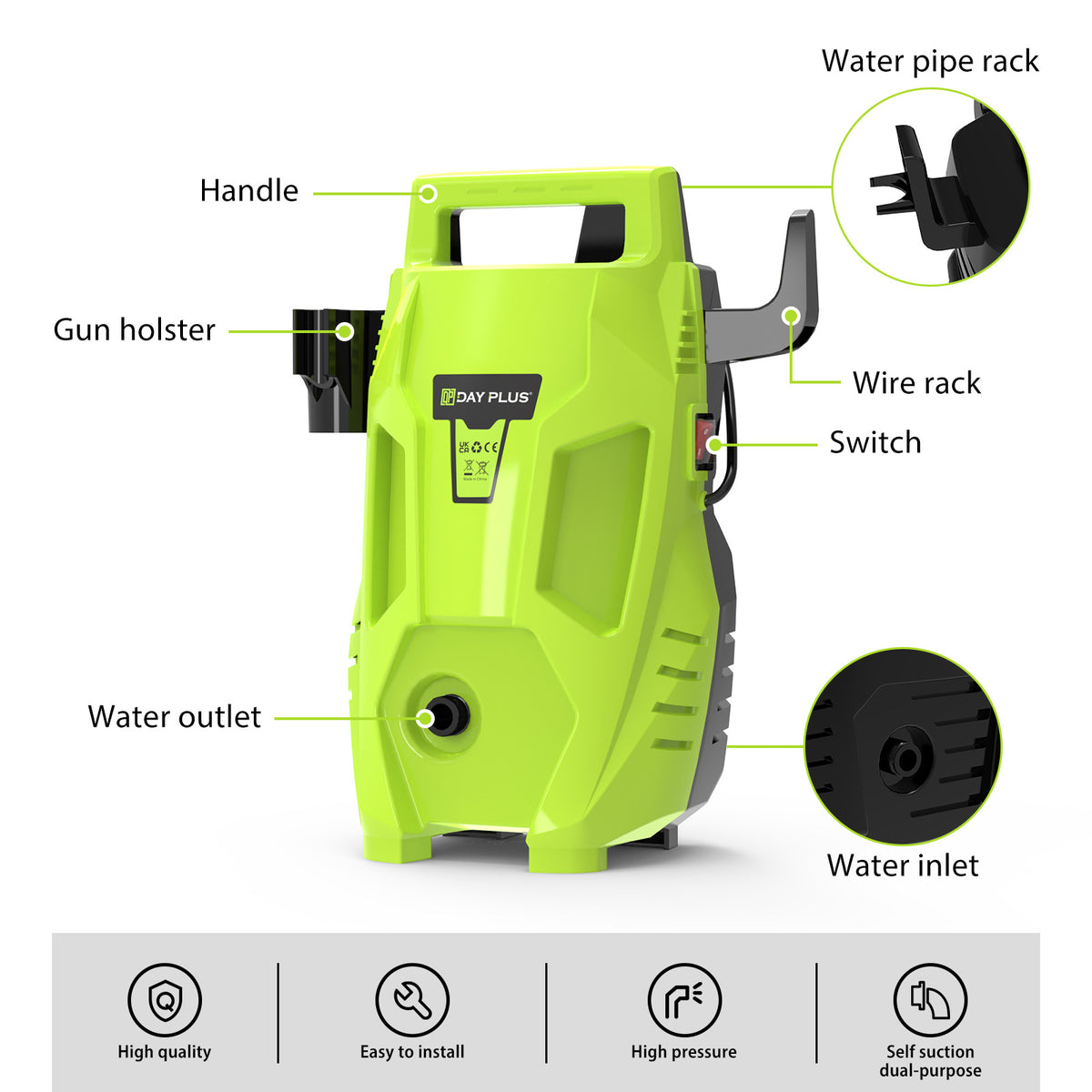 Portable Electric Car Washer High Pressure Cleaning Gun