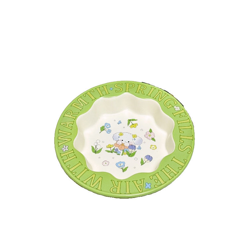 Ceramic Pet Food Bowl with Anti-Spill Design
