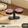 Adjustable Height Cat Food Bowl with Suction Base
