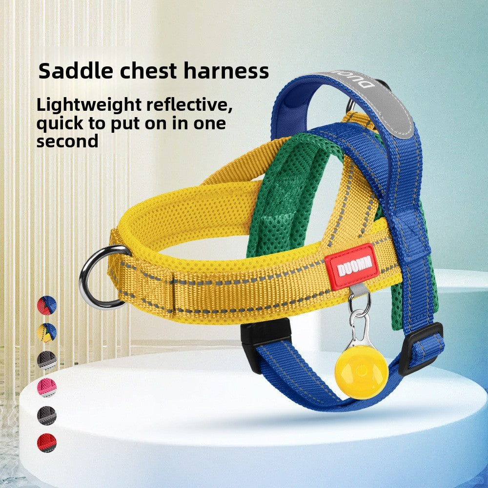 Reflective Adjustable Dog Harness with Leash Option