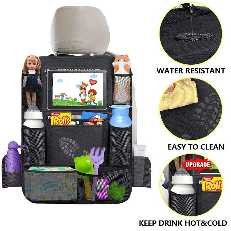 Car Rear Seat Organizer with Tablet Stand and Storage Pockets
