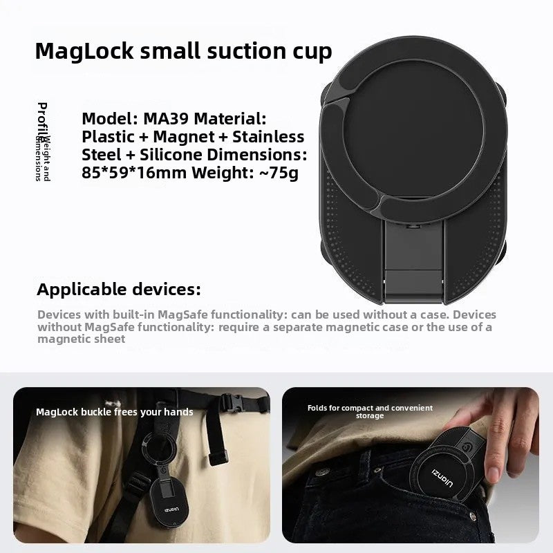 Magnetic carabiner phone holder