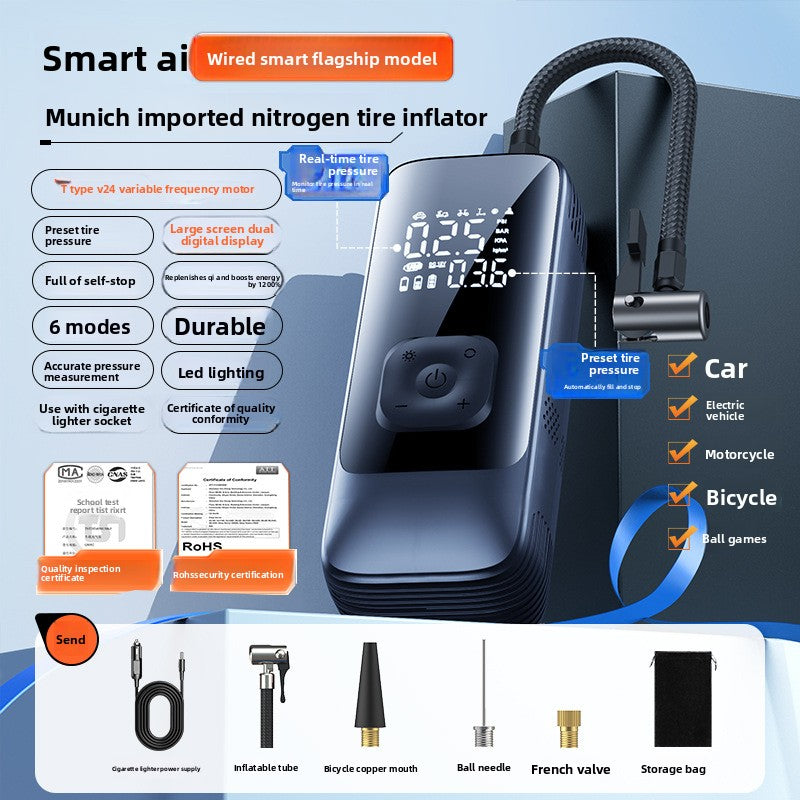 Portable Car Tire Electric Air Pump with Digital Display