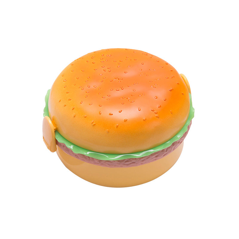 Creative Burger-Shaped Lunch Box for Kids with Fork and Spoon