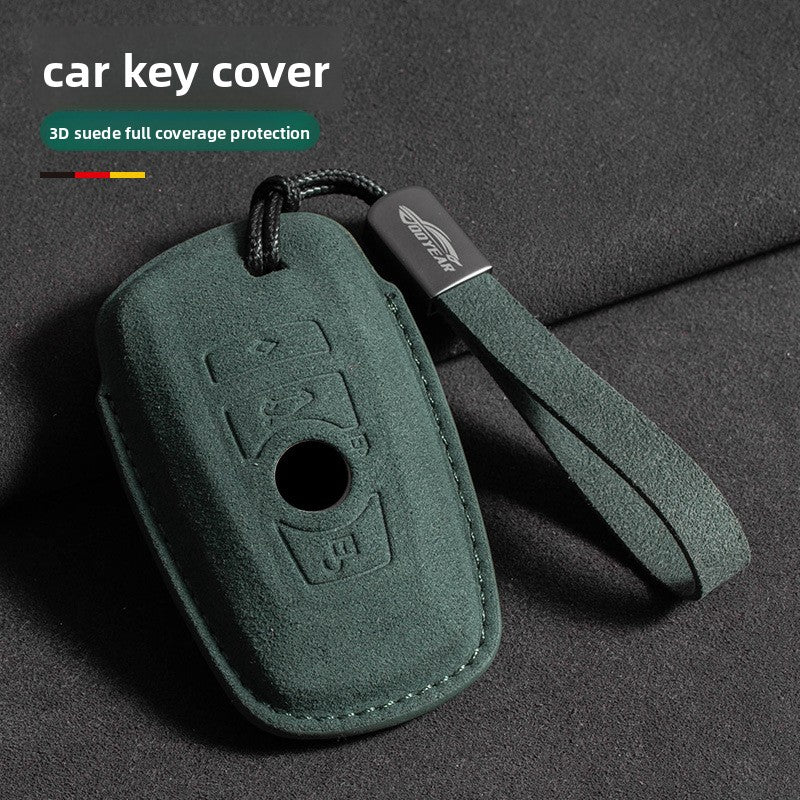 Suede Leather Car Key Cover