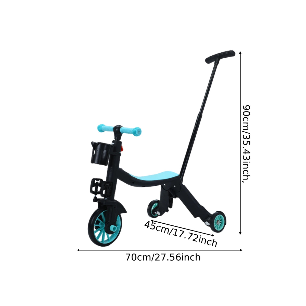 3 in 1 Kid Scooter Kick Scooter Compact Exercise 3 Wheels Adjustable Height Tricycle Balance Bike Sport Toy Children’s Day Gift