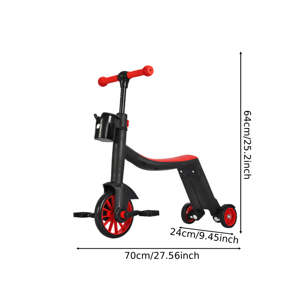 3 in 1 Kid Scooter Kick Scooter Compact Exercise 3 Wheels Adjustable Height Tricycle Balance Bike Sport Toy Children’s Day Gift