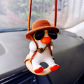 Handgun Cowboy Duck Car Rearview Mirror Pendant Decoration Super Cool Left Wheel Handgun Duck Anime Car Decoration Pendant Swing