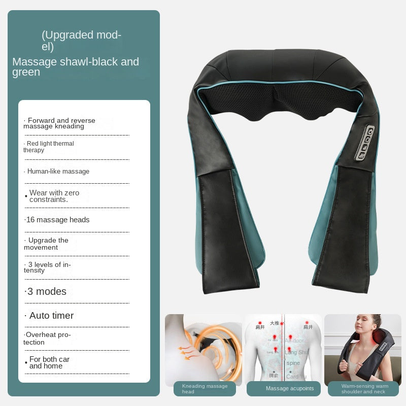 Multi functional car home electric shoulder neck waist and shawl massager
