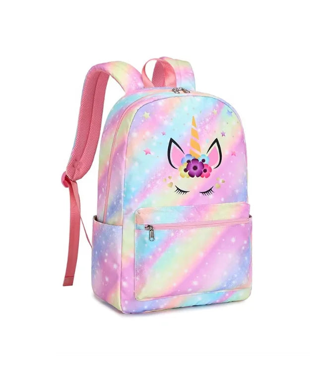 Unicorn School Bag Set for Girls With Lunch Bag School Backpacks Stylish Student Backpack Tie Dye Kids Girls Backpacks