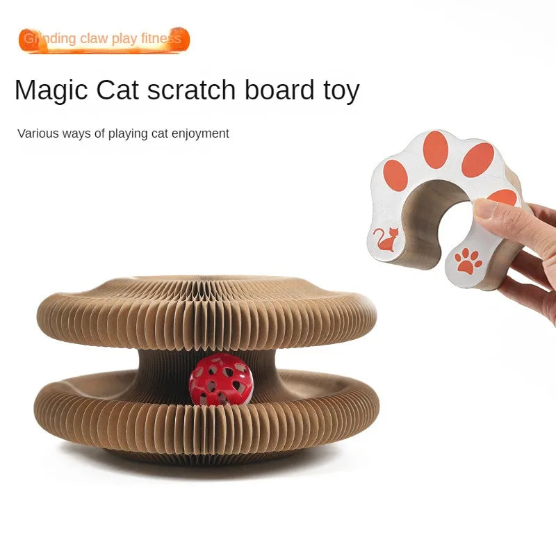 Top Hot Sale Popular Cat Toys Magic Pet Cardboard Cat Scratching Board Interactive Cat Toy Shape Change Toys Cat Scratch Toy
