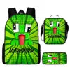 Frog-Headed Nylon School Backpack Large Capacity Breathable Ultra-Lightweight Three-Piece Set for Primary Middle School Students