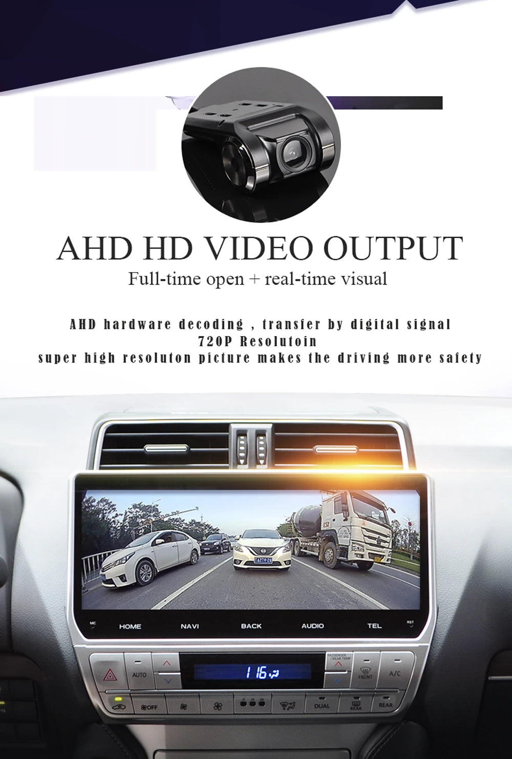Car DVR Camera ADAS Dash Cam With G-sensor 720P HD Night Vision Car Dashcam 155° Wide Angle Android USB Video Recorder