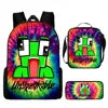 Frog-Headed Nylon School Backpack Large Capacity Breathable Ultra-Lightweight Three-Piece Set for Primary Middle School Students