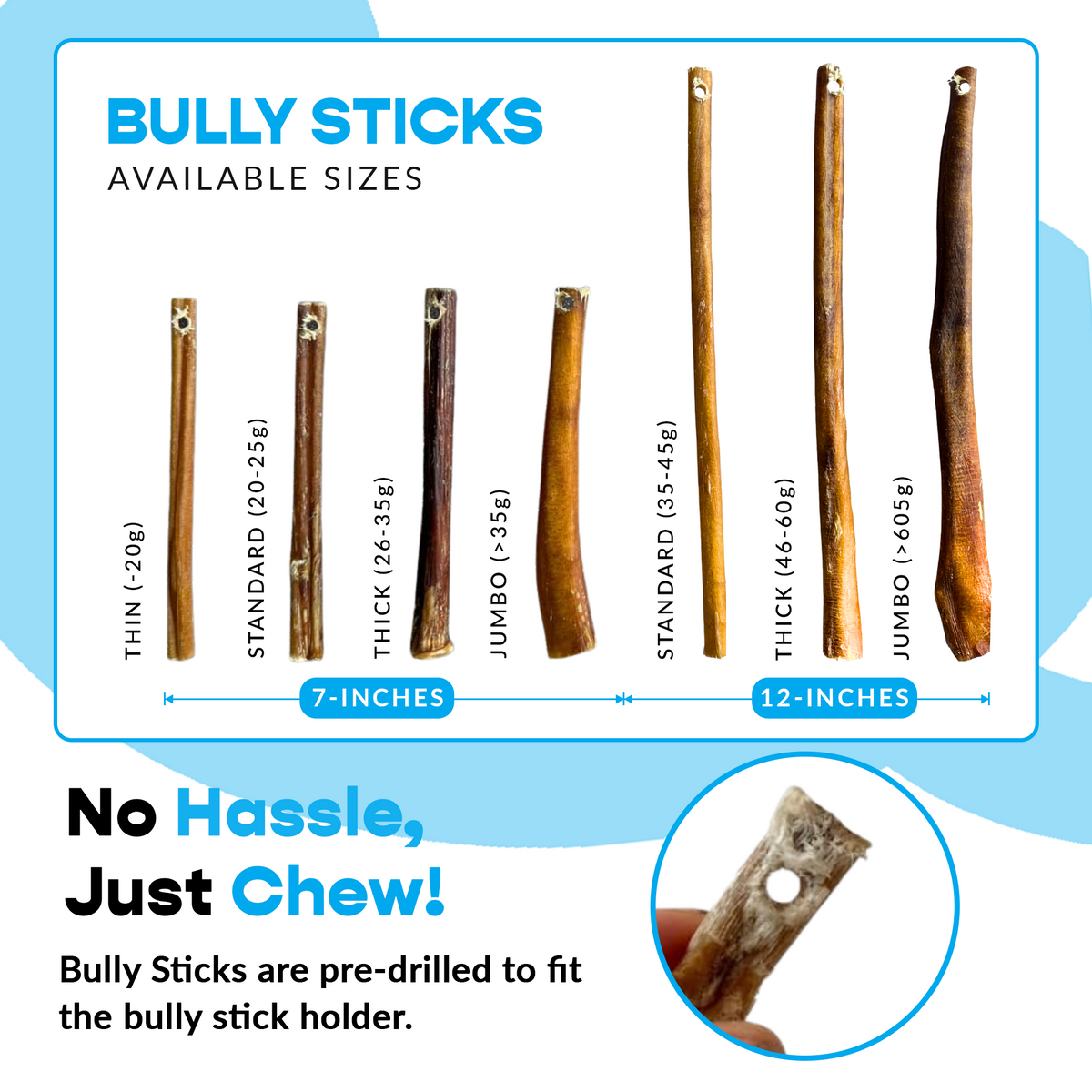 7" Thin Bully Sticks - Refill Pack