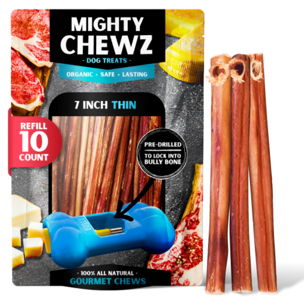 7" Thin Bully Sticks - Refill Pack