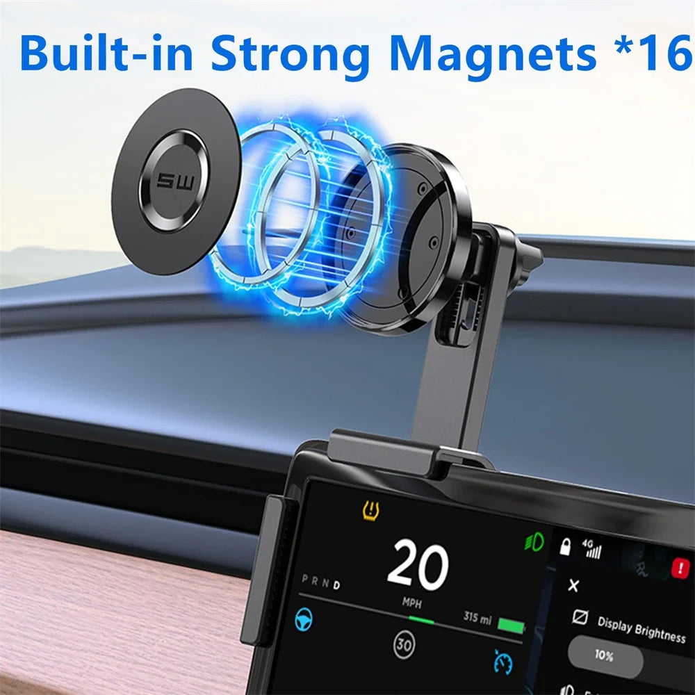 Magnetic Car Phone Holder Mount 360° Rotation Display Screen Side Bracket Stable Stand for Car Interior Accessories Easy Install