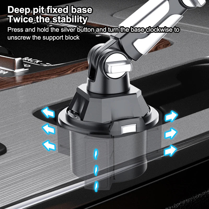 Upgraded Adjustable 360° Car Mount for Mobile Phones & Small Tablets, Convenient for All Vehicles