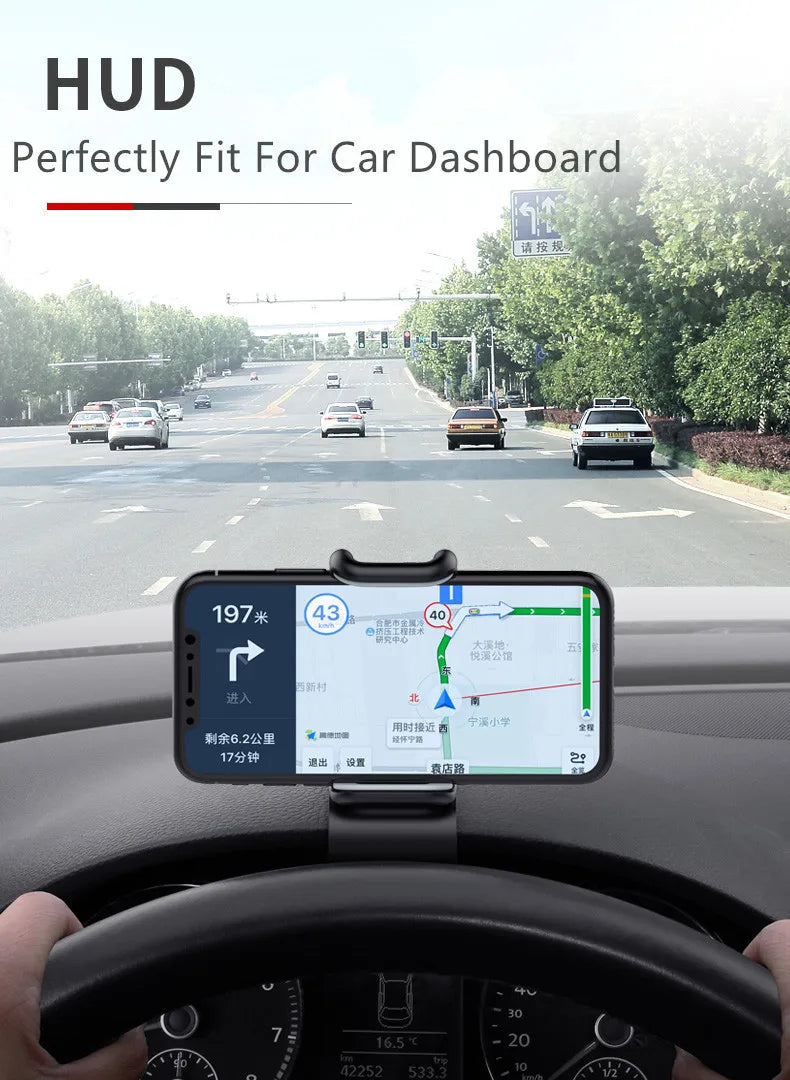 Car Phone Holder Stand Universal Dashboard Car Back-Clip Mount GPS Mobile Phone Support 360 Rotatable Car Bracket for Navigation