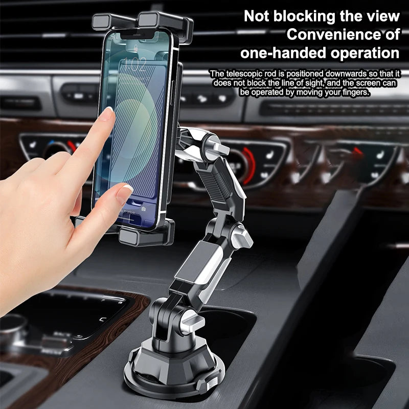 Upgraded Adjustable 360° Car Mount for Mobile Phones & Small Tablets, Convenient for All Vehicles