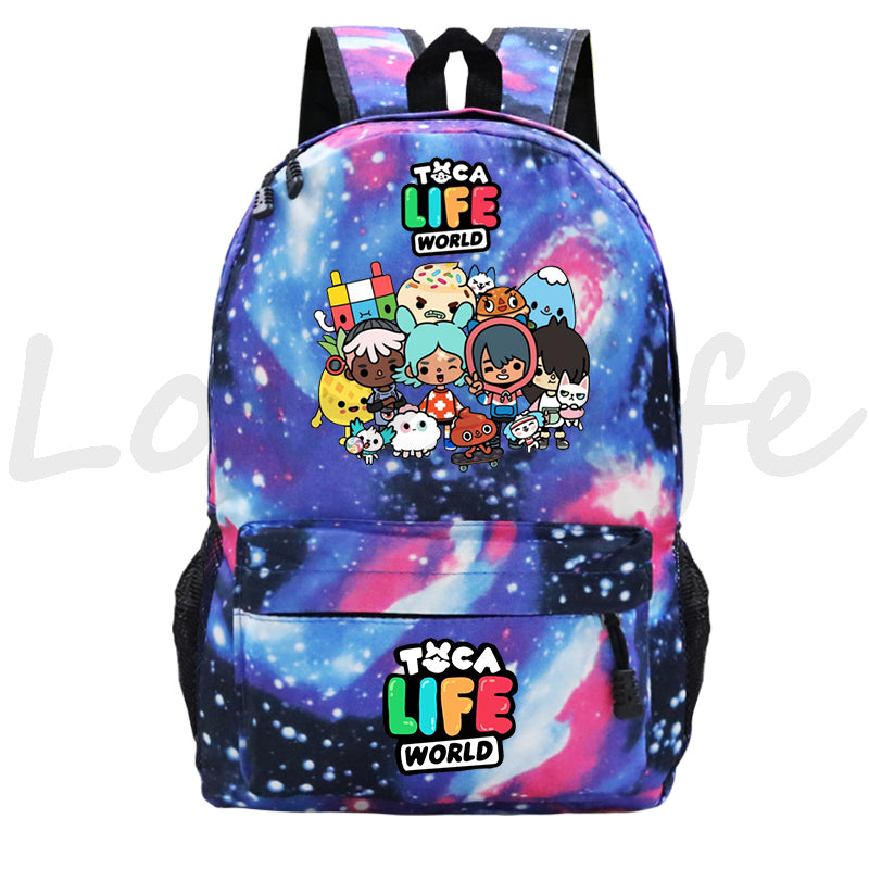 Game Toca Life World School Backpack Students Boys Girls School Bag Women Rucksack Mochila Zipper Bookbag Toca Boca Kids Bagpack