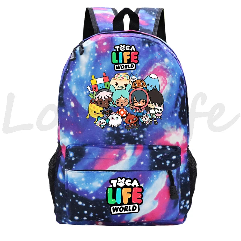 Game Toca Life World School Backpack Students Boys Girls School Bag Women Rucksack Mochila Zipper Bookbag Toca Boca Kids Bagpack