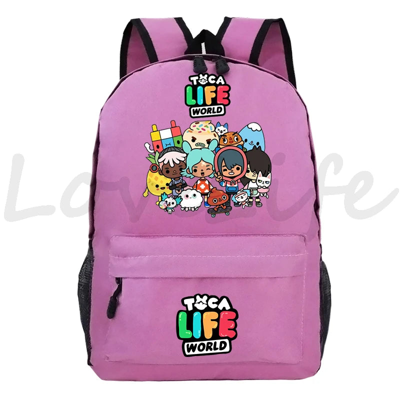 Game Toca Life World School Backpack Students Boys Girls School Bag Women Rucksack Mochila Zipper Bookbag Toca Boca Kids Bagpack