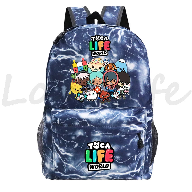 Game Toca Life World School Backpack Students Boys Girls School Bag Women Rucksack Mochila Zipper Bookbag Toca Boca Kids Bagpack